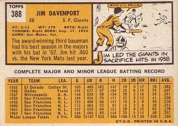 Jim Davenport  baseball card collectible - Main Image 2