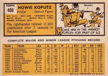 Howie Koplitz  baseball card collectible - Main Image 2