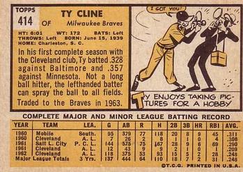 Ty Cline  baseball card collectible - Main Image 2