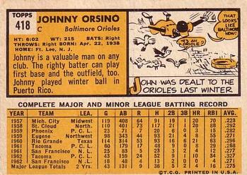 Johnny Orsino  baseball card collectible - Main Image 2
