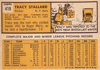 Tracy Stallard  baseball card collectible - Main Image 2