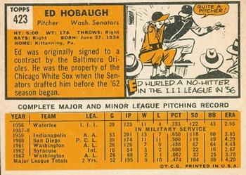 Ed Hobaugh  baseball card collectible - Main Image 2