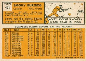 Smoky Burgess  baseball card collectible - Main Image 2