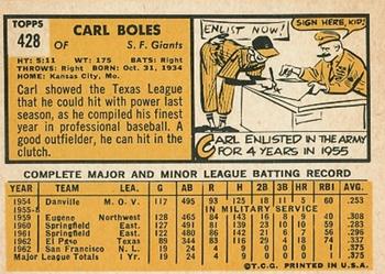 Carl Boles  baseball card collectible - Main Image 2