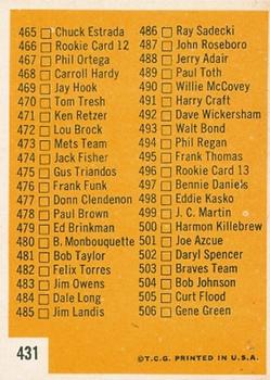 6th Series Checklist: 430-506  baseball card collectible - Main Image 2