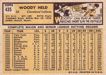 Woodie Held  baseball card collectible - Main Image 2