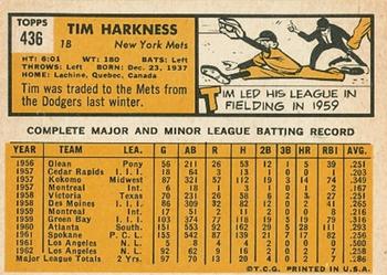 Tim Harkness  baseball card collectible - Main Image 2
