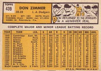 Don Zimmer  baseball card collectible - Main Image 2