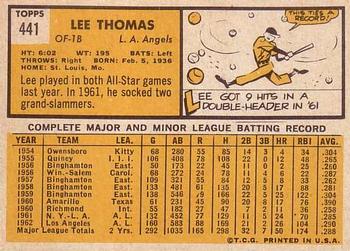 Lee Thomas  baseball card collectible - Main Image 2