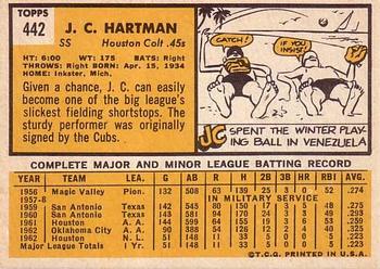 J.C. Hartman  baseball card collectible - Main Image 2