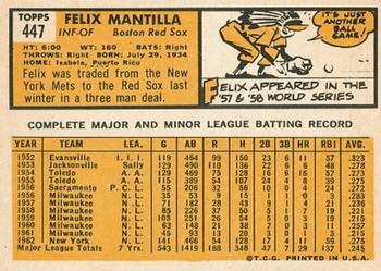 Felix Mantilla  baseball card collectible - Main Image 2
