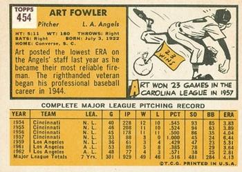 Art Fowler  baseball card collectible - Main Image 2