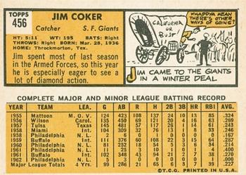 Jim Coker  baseball card collectible - Main Image 2