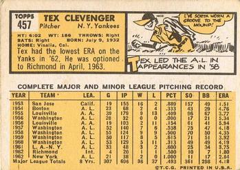 Tex Clevenger  baseball card collectible - Main Image 2