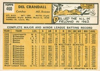 Del Crandall  baseball card collectible - Main Image 2