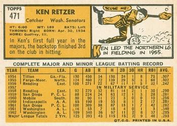 Ken Retzer  baseball card collectible - Main Image 2