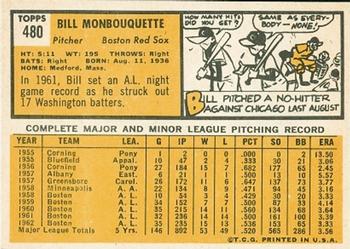 Bill Monbouquette  baseball card collectible - Main Image 2