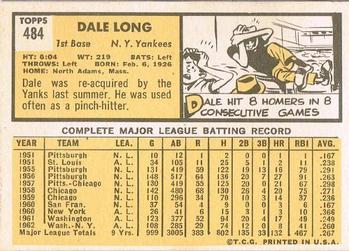 Dale Long  baseball card collectible - Main Image 2