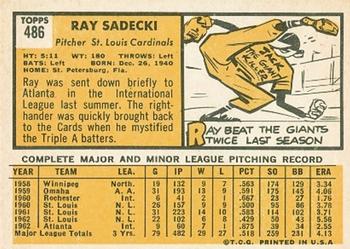 Ray Sadecki  baseball card collectible - Main Image 2