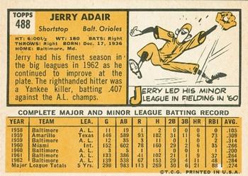 Jerry Adair  baseball card collectible - Main Image 2