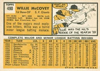 Willie McCovey  baseball card collectible - Main Image 2
