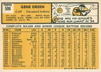 Gene Green  baseball card collectible - Main Image 2