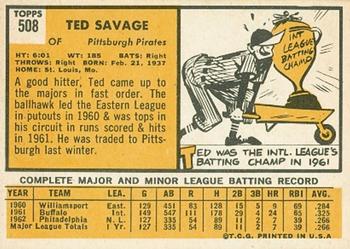 Ted Savage  baseball card collectible - Main Image 2