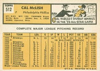 Cal McLish  baseball card collectible - Main Image 2