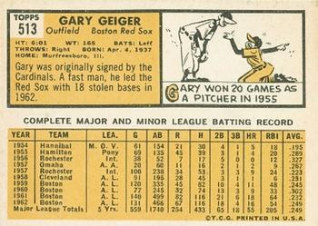 Gary Geiger  baseball card collectible - Main Image 2
