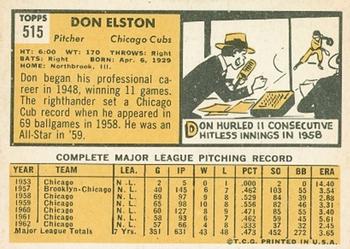 Don Elston  baseball card collectible - Main Image 2