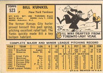 Bill Kunkel  baseball card collectible - Main Image 2