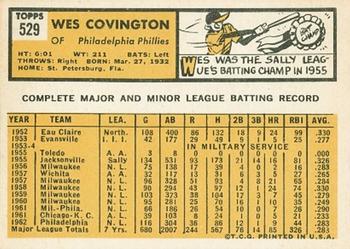 Wes Covington  baseball card collectible - Main Image 2