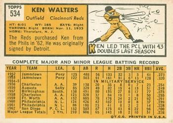 Ken Walters  baseball card collectible - Main Image 2