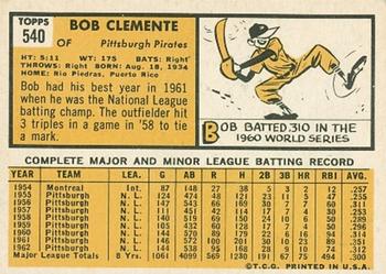 Bob Clemente  baseball card collectible - Main Image 2