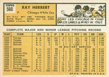 Ray Herbert  baseball card collectible - Main Image 2