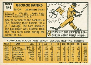 George Banks  baseball card collectible - Main Image 2