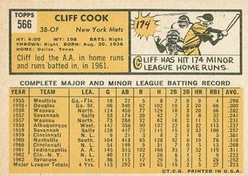 Cliff Cook  baseball card collectible - Main Image 2
