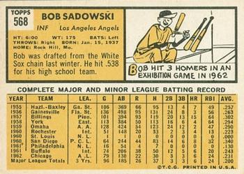 Bob Sadowski  baseball card collectible - Main Image 2