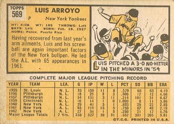 Luis Arroyo  baseball card collectible - Main Image 2