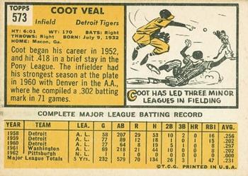 Coot Veal  baseball card collectible - Main Image 2
