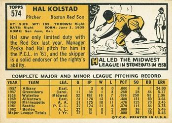 Hal Kolstad  baseball card collectible - Main Image 2