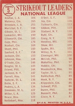 1963 National League Strikeout Leaders (Sandy Koufax / Jim Maloney / Don Drysdale)  baseball card collectible - Main Image 2