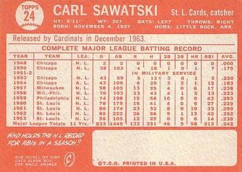 Carl Sawatski  baseball card collectible - Main Image 2