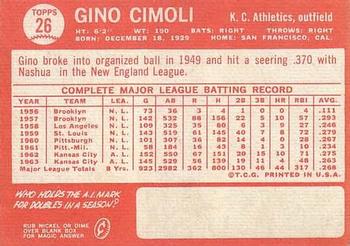Gino Cimoli  baseball card collectible - Main Image 2