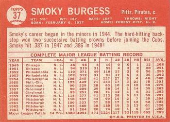 Smoky Burgess  baseball card collectible - Main Image 2