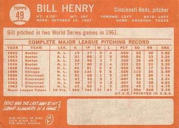 Bill Henry  baseball card collectible - Main Image 2