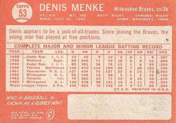 Denis Menke  baseball card collectible - Main Image 2