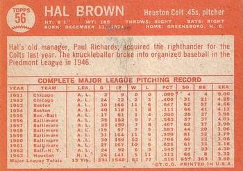 Hal Brown  baseball card collectible - Main Image 2