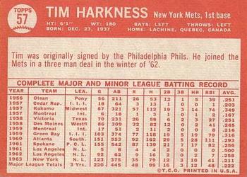 Tim Harkness  baseball card collectible - Main Image 2