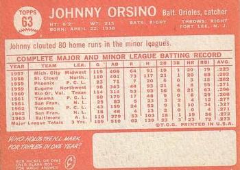 Johnny Orsino  baseball card collectible - Main Image 2